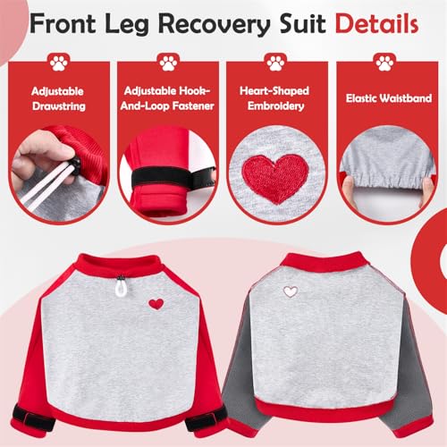 Image of SlowTon Dog Recovery Suit, Dog Leg Sleeve to Stop Licking, Elbow Protector