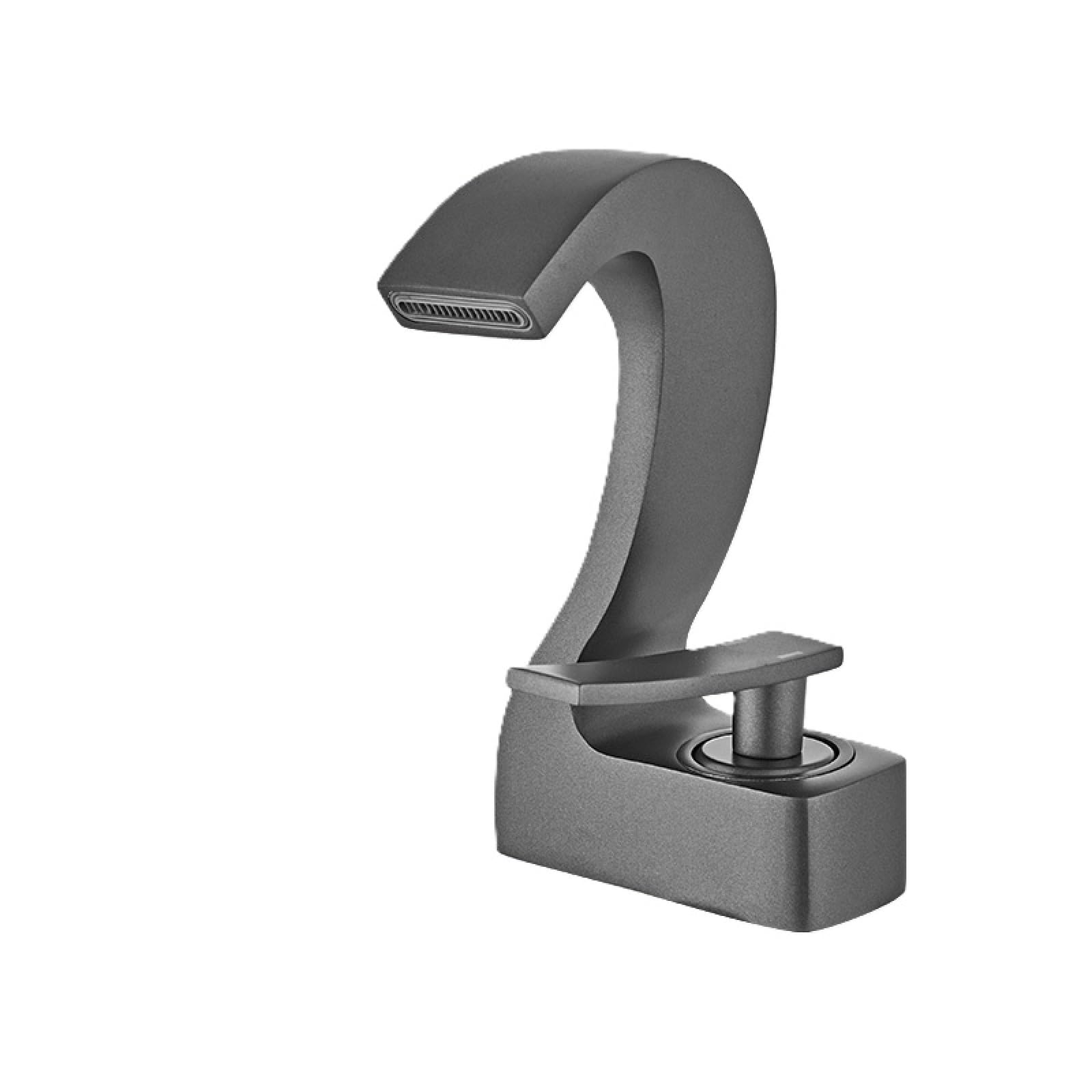 Fanjubei Gray Copper Basin Hot And Cold Water, Waterfall Style, Washbasin Faucet,