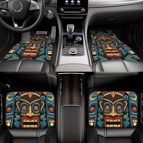 Tapis de sol de voiture toutes saisons universels motif masque Tiki coloré