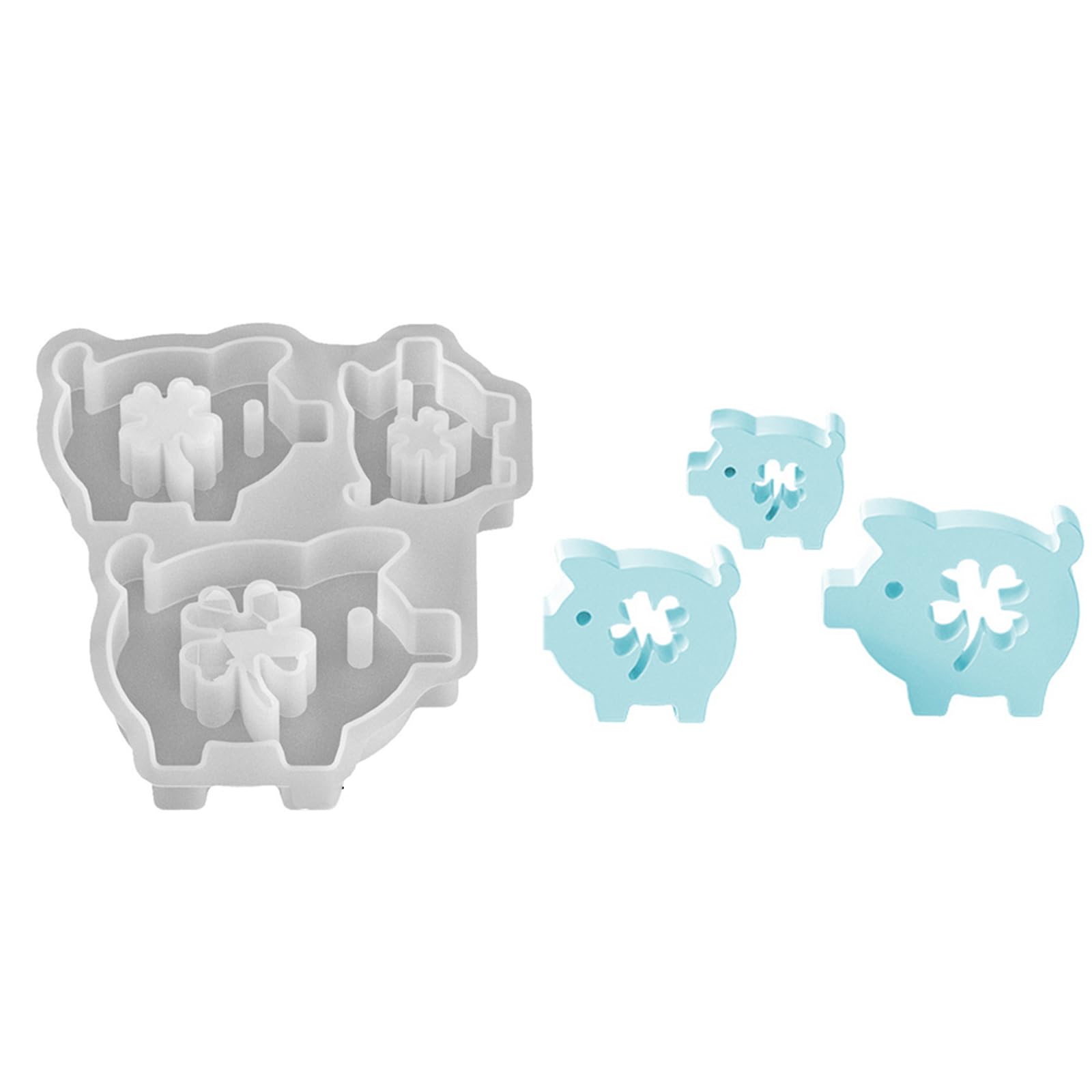 Alksubbm Creative Pigs Silicone for Art Making and Gift Featuring Hollow Star and Clovers Art Project Silicone Mold
