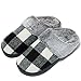 Donna Pantofole Peluche Pantofole Memory Foam Pantofole Casa Invernali Chiuse Pantofole da Interno Antiscivolo Nero 39/40 EU