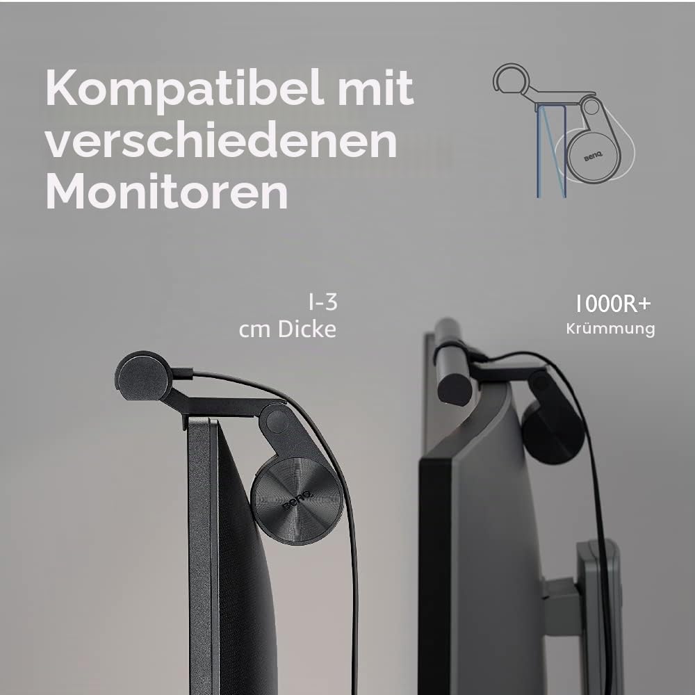 BenQ ScreenBar LED Monitor Lampe Monitor Light Bar Schreibtisch Bildschirmlampe, automatisches Dimmen, Farbton-Anpassungsfunktionen, Augenschonend, Bildschirm Kein Blenden oder Flimmern, USB Aufladen