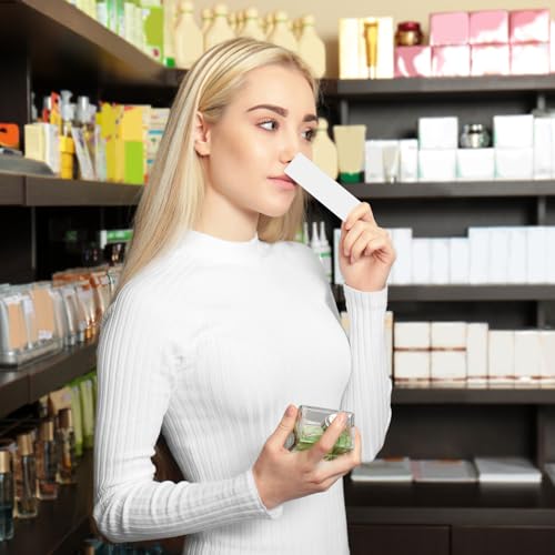 100 Stück Duftstreifen Parfum Parfüm Teststreifen Duft Tester Papier Einweg Aromatherapie Dufttester Streifen Test Ätherisches Öle Duftteststreifen Duftstreifen für Ätherische Instant Öl Tests