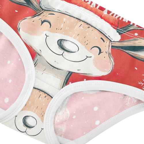 Cotton Girls Underwear Toddler Christmas Cute Elk Red Panties for Girl Florals Kids Briefs Undies 2t4