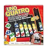 Mattel Games UNO Quatro Game with Colored Tiles & Plastic Grid for Adult, Family & Parties, 2 to 4 Players Ages 7 Years Old & Up