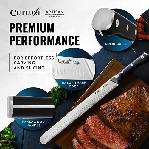 Cutluxe Slicing Carving Knife – 12" Brisket Knife, Razor Sharp Meat And Bbq Knife – High Carbon German Steel – Full Tang & Ergonomic Handle Design – Artisan Series #TOP5