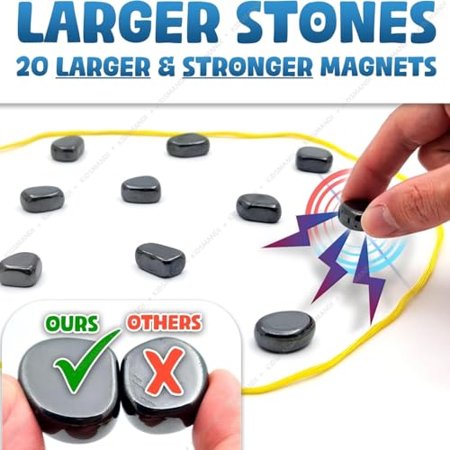 Image of Kids Mandi MAGfun Magnetic Game for Kids - Sizzle Magnet Stone Board Game, Kluster & Magna Duel Style Educational Toy , Indoor Magnetic Blocks & Balls Fun for Boys & Girls, Magnetic Rope Play Set