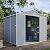 Oneinmil Outdoor Storage Shed, 6 x 8FT Resin Shed with Floor and Lockable Doors, Waterproof Outdoor Storage Cabinet, Plastic Construction for Outdoor Storage (Grey)
