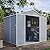 Oneinmil Outdoor Storage Shed, 6 x 8FT Resin Shed with Floor and Lockable Doors, Waterproof Outdoor Storage Cabinet, Plastic Construction for Outdoor Storage (Grey)