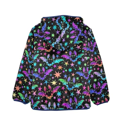 Boys' Fleece Hoody Jacket Zip Up Coat Warm Fall Winter Plush Jacket Colorful Bat Long Sleeve Outerwear2