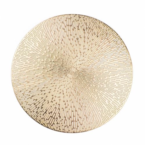 Snowkingdom Gold Placemats Round Set of 8, Gold Metallic Hollow