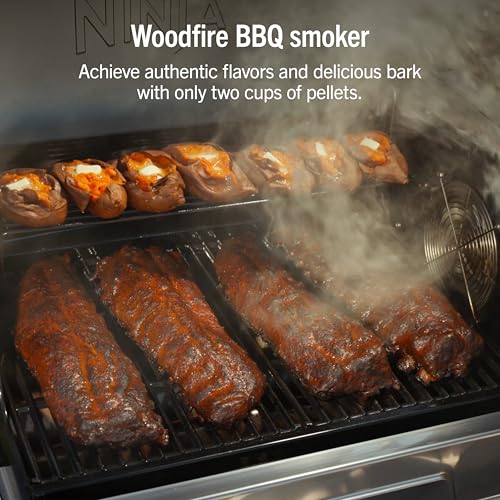 Image of Ninja FlexFlame, Grill and Smoker, Electric and Propane Grill, Roaster, BBQ Grill, 5-in-1 Cooking System, 3 Burner, Digital Control, Outdoor Cooking, Griddle, Pizza Maker, Stainless Steel, PG301
