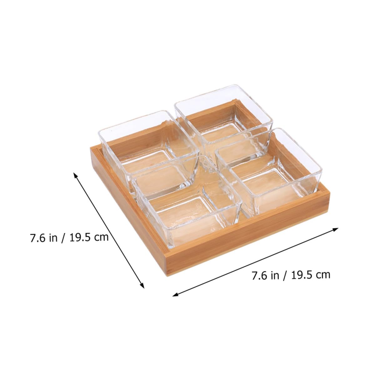 Servierplatte Satz für Snacks mit Unterteilte Holzhalter Glas 1 und Obst
