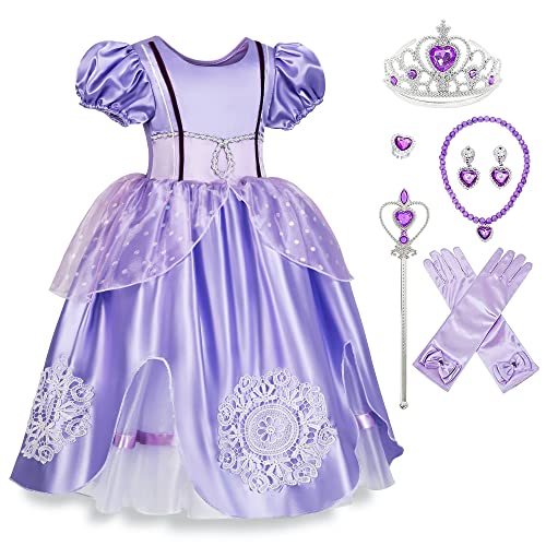 Princess Tinker Bell Halloween Costume for Girls, Birthday Party Fairy Dress Up, Special Occasion Dress with Wings 4-5 Years Sofia