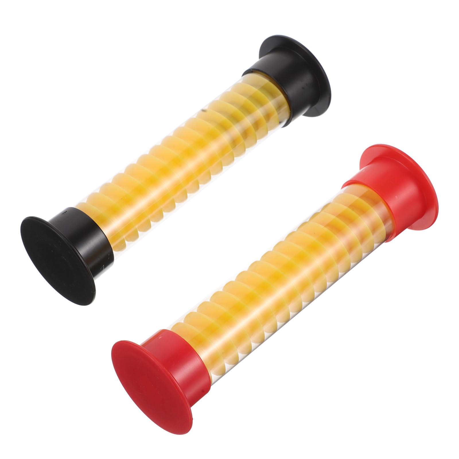 TOYANDONA 2pcs 5 Seconds Hourglass Timer for Board Games with Sound, 13cm Sand Dropping Timers with Crimson and Ebony Caps, Household and Tabletop Game Accessory