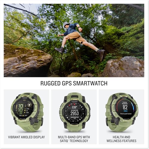 Garmin Instinct 3 AMOLED Bluetooth GPS 50mm AMOLED Unisexe Étanche 10ATM SpO2 - vue 4