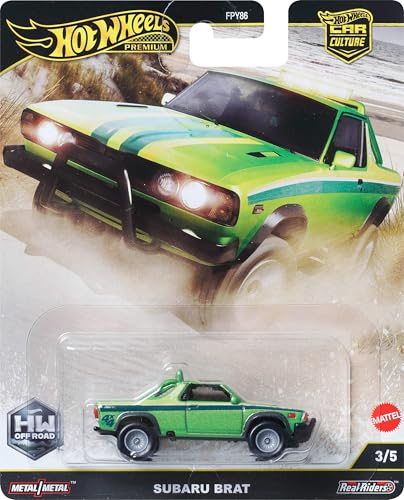 Image of Hot Wheels Premium HW Off Road 1:64 Subaru Brat Car Calture for 3 Years & Above 3 /5 (Green)