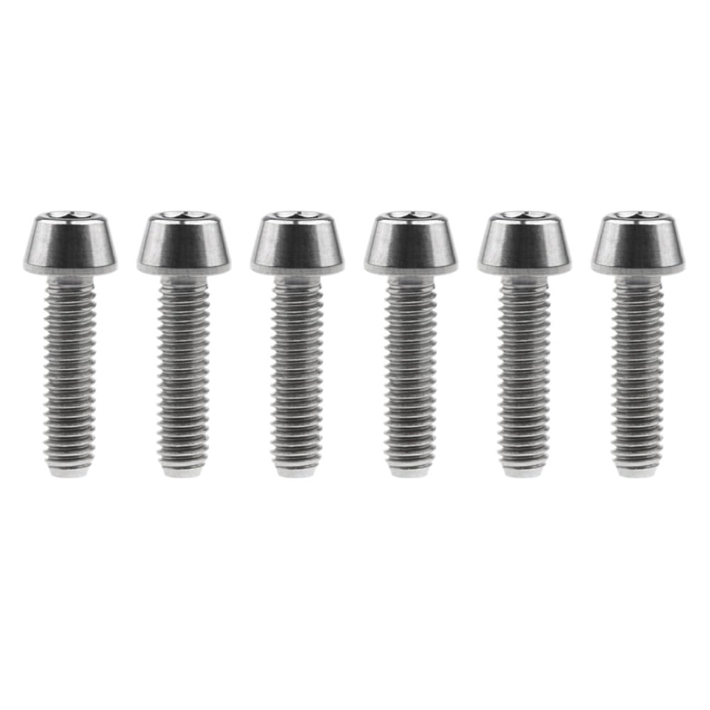 YUANYAO 6pcs Titanium Ti Bolts M4x8/12/15/20mm Tapered Head Hex Bicycle Bike Screw (Color : Titanium, Size : 12MM_M4)