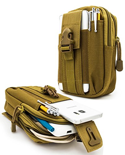 Bastex Universal Multipurpose Tactical Cover Smartphone Tan Holster Edc Security Pack Carry Case Pouch Belt Waist Bag Gadget Money Pocket For Iphone 6S Samsung Galaxy S7 Note5 Lg G5 Iphone 7 #TOP1