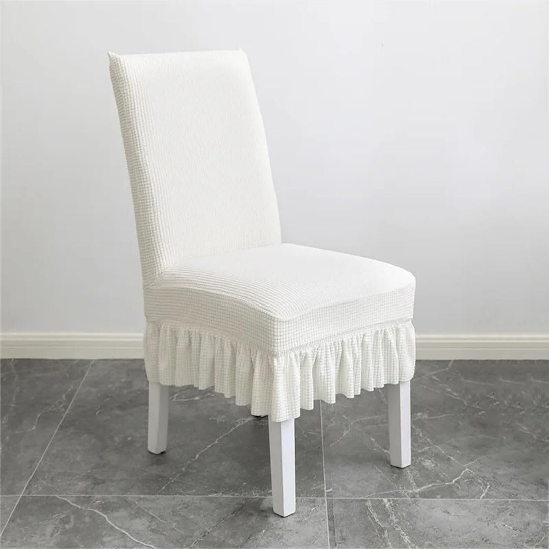 PBTMCD 4pcs- Stretch Dining Chair Covers With Pleated Skirt, Banquet Slipcovers, Washable Seat Protector For Hotel Wedding(4#)