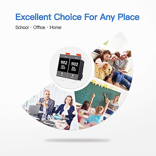 Lxtek Compatible Ink Cartridge Replacement For Hp 902Xl 902 To Use With Officejet 6978 6968 6962 6954 6975 Printers (2 Pack) #TOP4