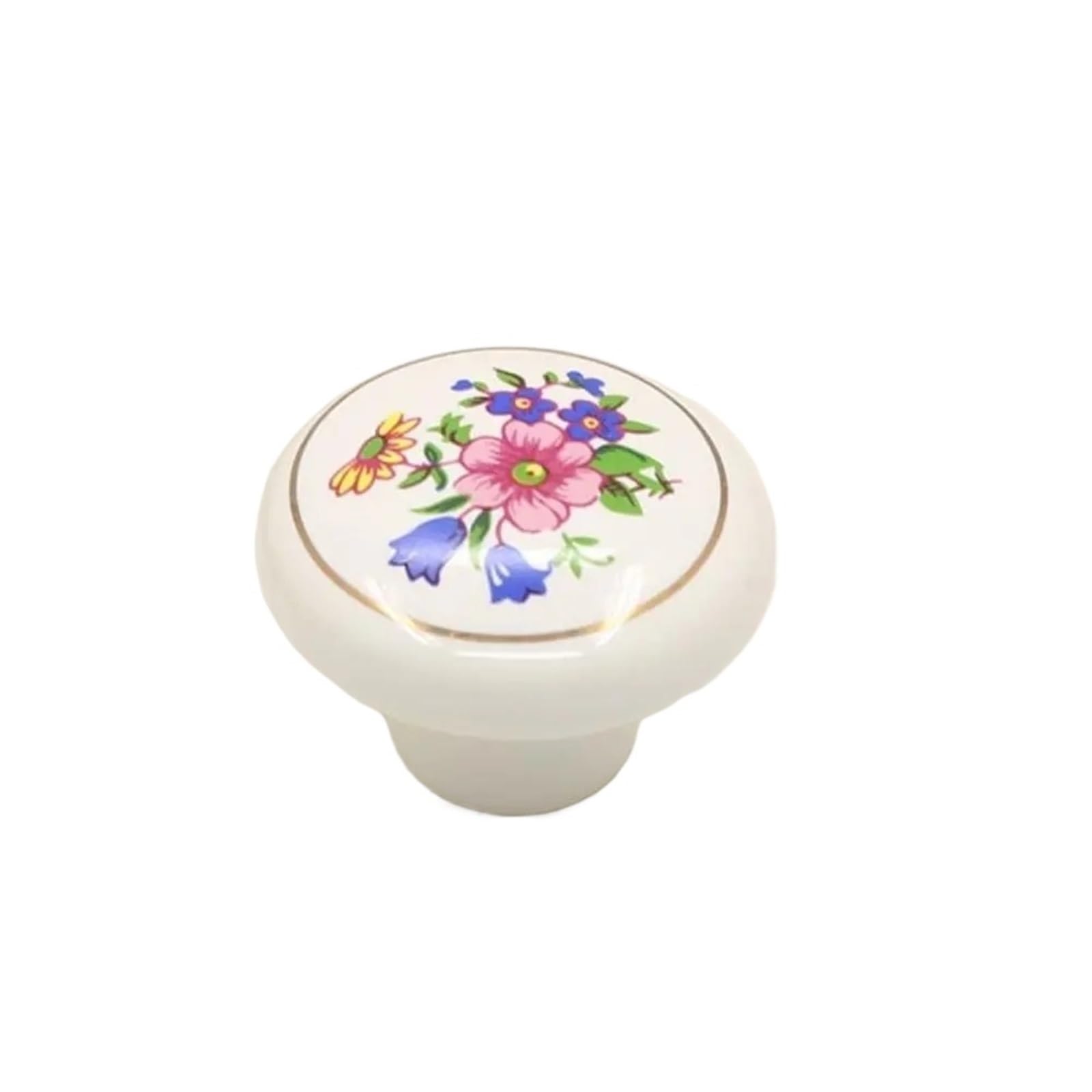WLIHDB 5Pairs Retro Single Hole Ceramic Cabinet Knob Vintage Door Pull Handles Round Drawer Knobs for Chest of Drawer(Color1)