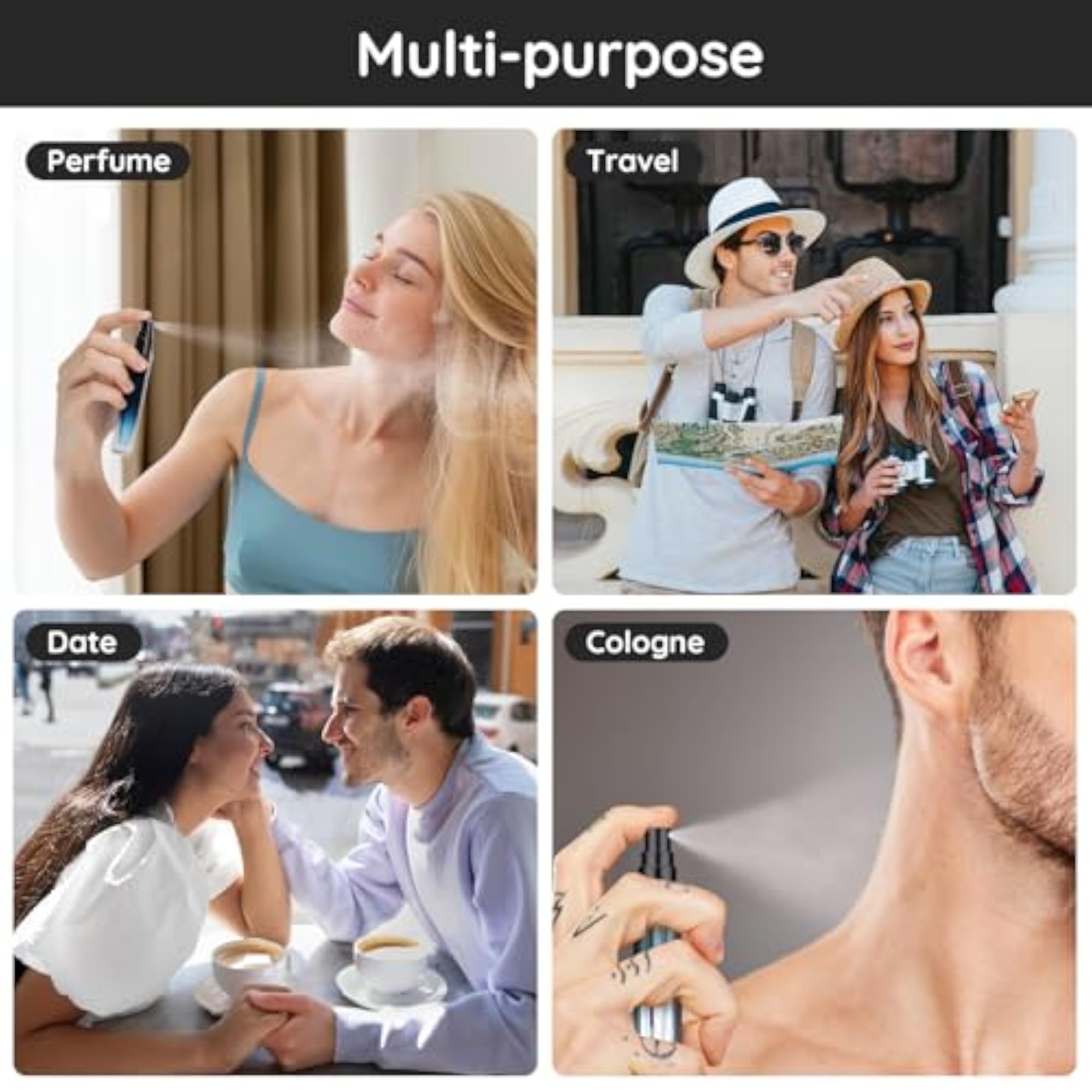 5 Pack of 10ML Empty Refillable Glass Perfume Atomizers
