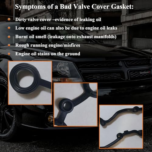 Image of VS50698R for Chrysler 200 Sebring 2.4 Engine Cylinder Valve Cover Gasket Fit for Dodge Avenger Caliber Journey 1.8 2.0 2.4L, Valve Cover Gasket Set for 2007-2017 Jeep Compass Patriot OE# K04884763AA
