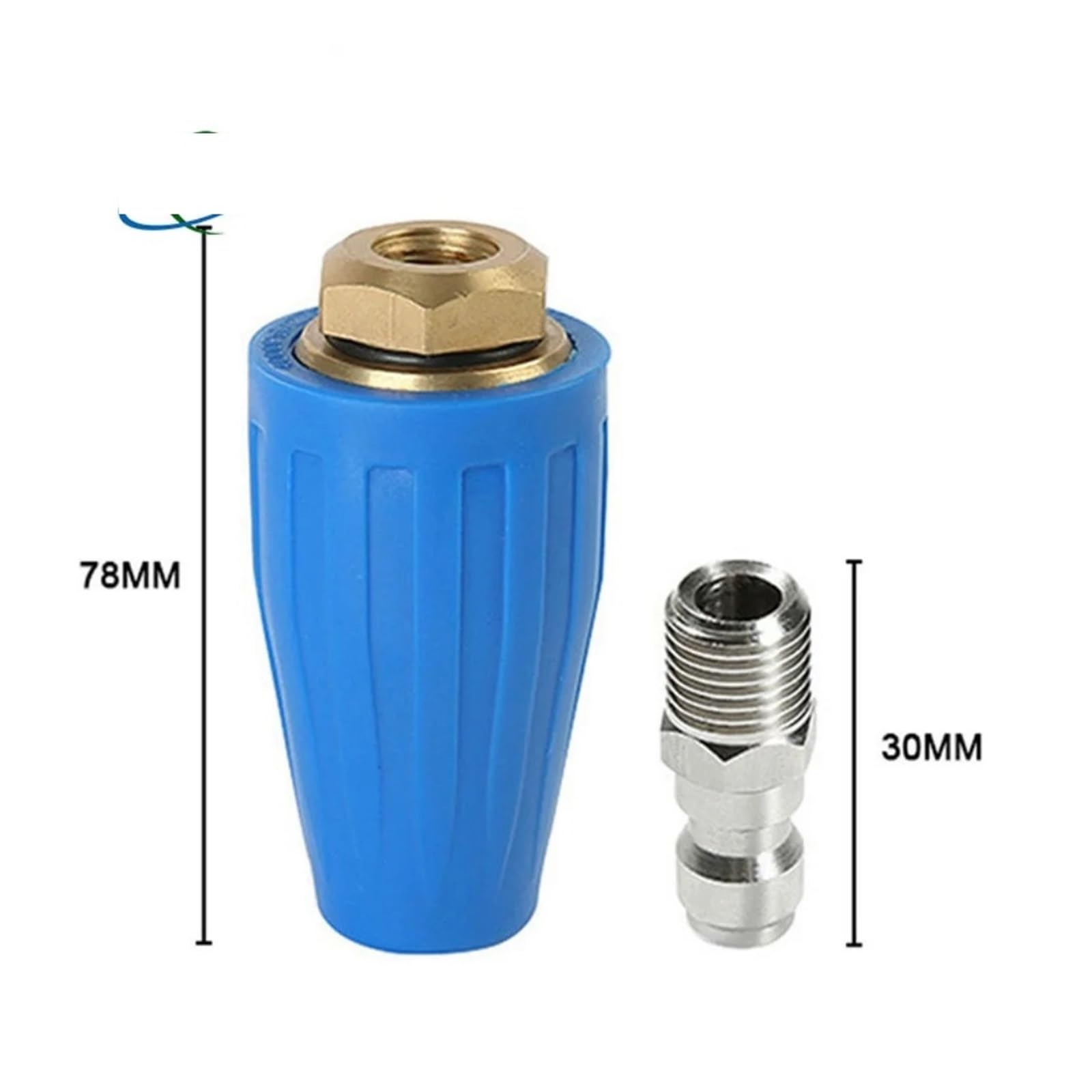 Cabezal de Pistola de Agua giratoria con Boquilla Turbo de Alta presión de 1/4" de conexión rápida de 4000 PSI for Lavado de Autos y Limpieza de Superficies.(Black 4000psi 025)
