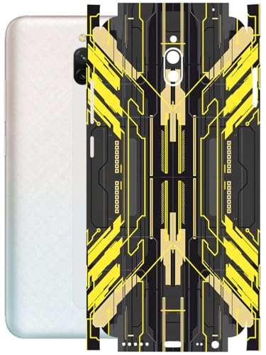 Image of AtOdds - Full Body Back Screen Guard Protector Film - Lamination Wrap Skin Sticker Compatible with REDMI 8A Dual | Scratchproof Matte Finish (Cyber Yellow)