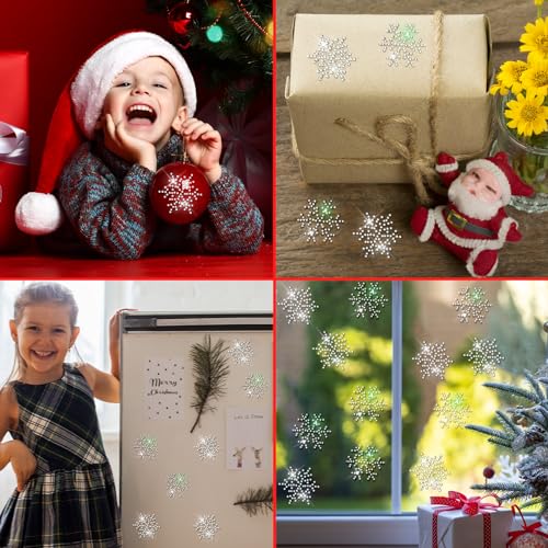 Image of Epakh 84 Pcs Stickers Glitter Bling Rhinestone Sticker Snowflake Silver