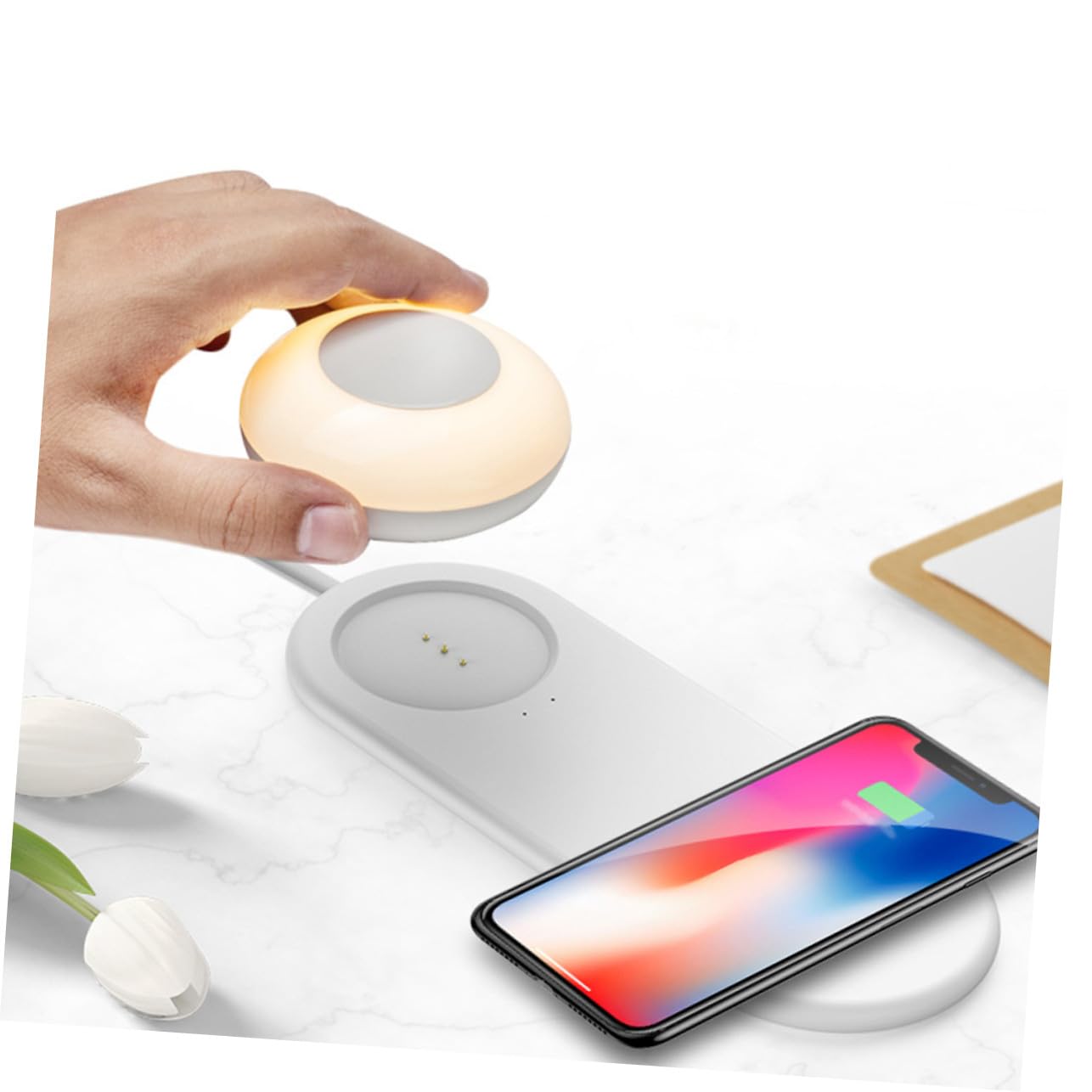 Luce Notturna LED 1w Wireless Ricarica, Lampada PC per Dormitorio | Usb, Magnete Integrato, Tocco Dimmerabile, Uso Interno, Decorazione Stanza, Accogliente