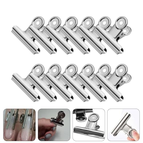 12 clips metálicos para uñas molde manicura miniatura 7