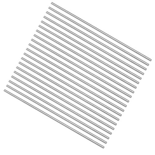 uxcell 20pcs Round Steel Metal Rods, 1.8mm x 100mm High Speed Steel (HSS) Lathe Bar Stock Tool, for Shaft Gear Drill Lathes Boring Machine Turning Miniature DIY Craft, 20pcs