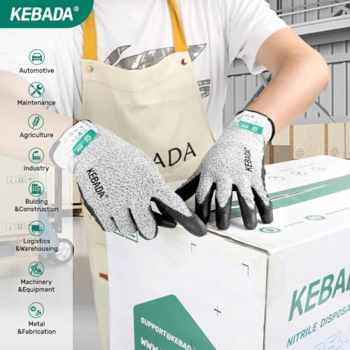 Image of Kebada C2 Cut Resistant Gloves, ANSI A2, PU Coated, Touchscreen, 1 Pair