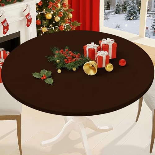 Best Material for Coffee Table Runners: Stylish and Durable Choices Explained 5 Smiry Round Spandex Tablecloth, Elastic Fitted Washable Tablecloths for 36