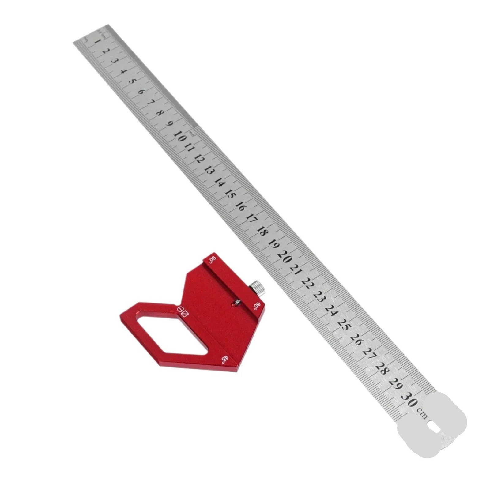 Scribe Steel Ruler Positioning Limit, 45/60/90 Degree Angle Scriber, Woodworking Steel Ruler Positioning Block Square Layout(1pc Block With Ruler)