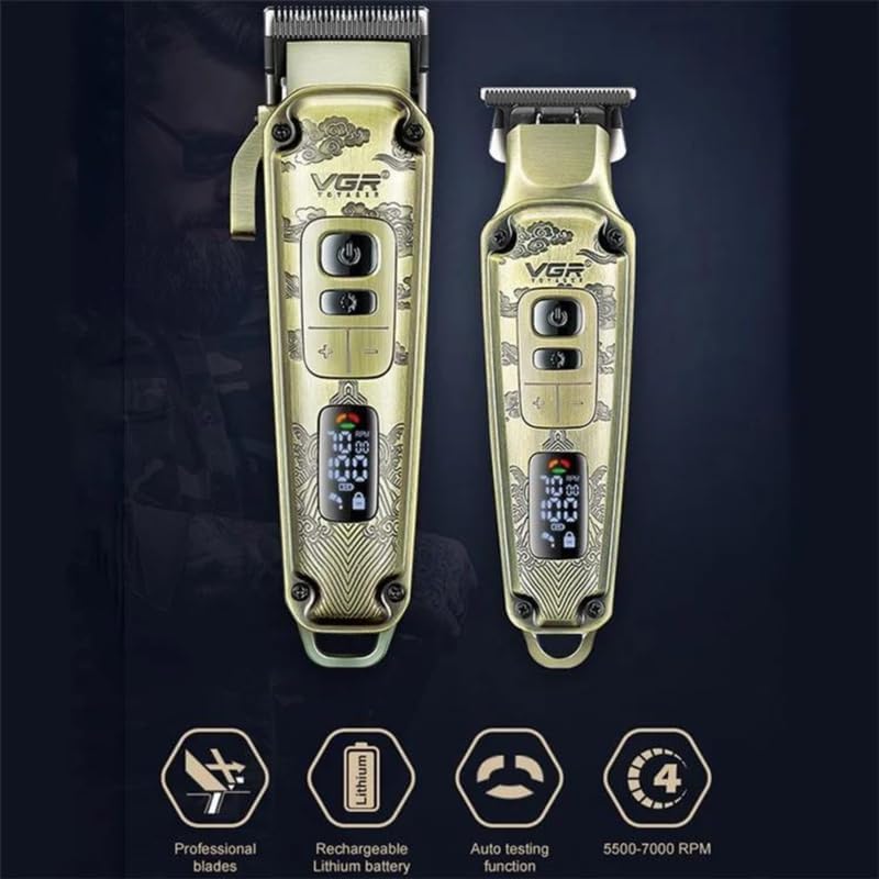 VGR V-643 Hair Clipper and Trimmer LED display and controls