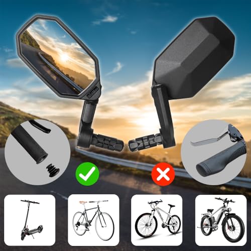image for BriskMore Bar End Bike Mirrors – HD Convex Glass Bicycle Mirror for 