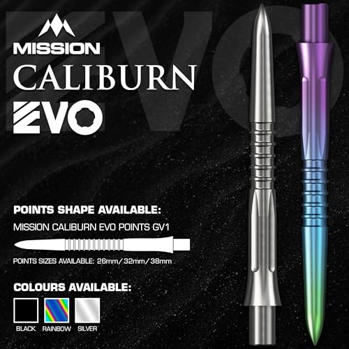 Mission | Caliburn EVO Dart Points GV1 | Replacement Steel Tip Dart Points | Multiple Colours (Silver, 32mm) - Image 4