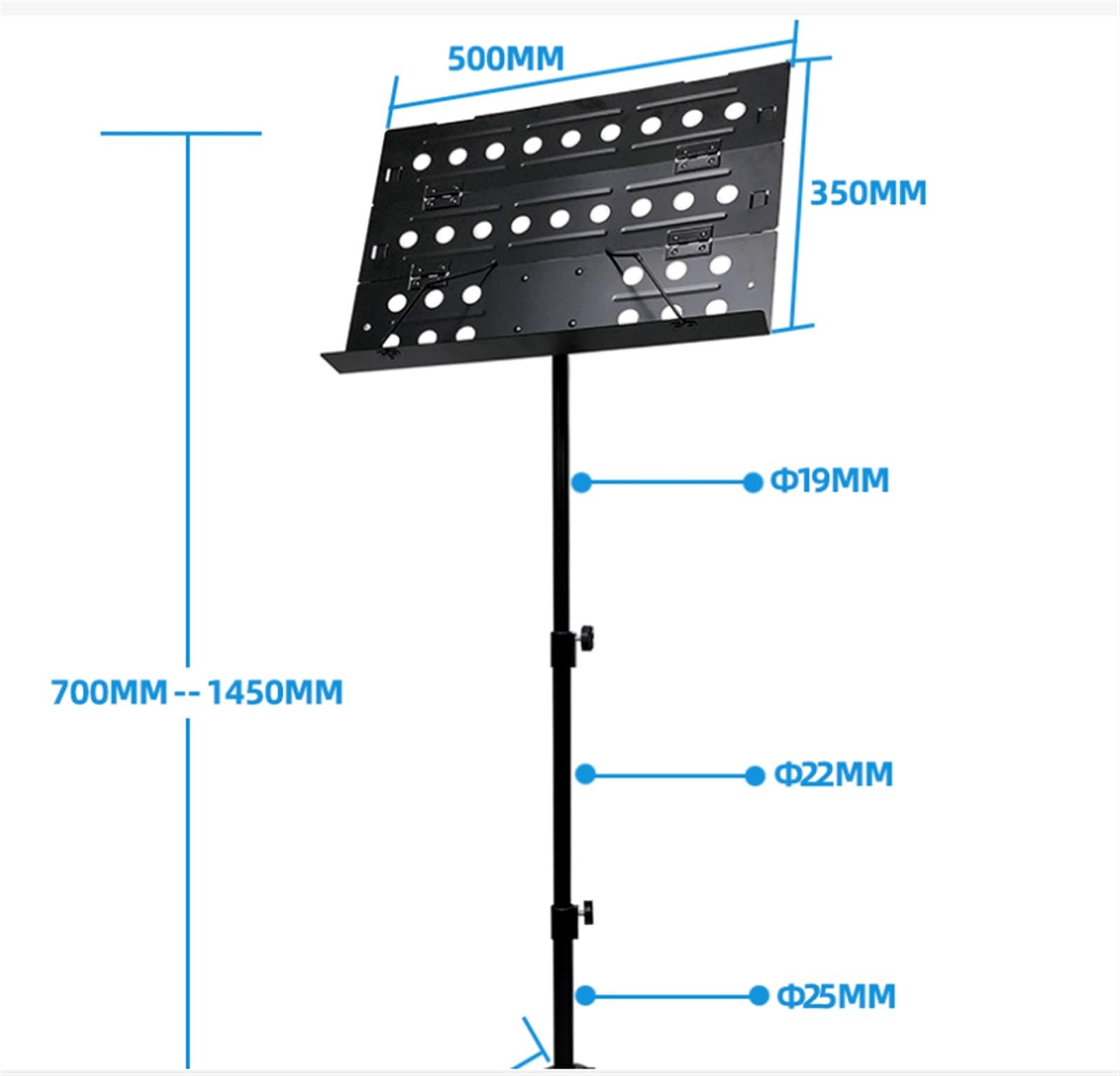 Notenständer Tragbarer Notenständer, Zusammenklappbarer Notenständer, Verstellbare Stativbasis, Tragbarer Podiumständer Music Stand