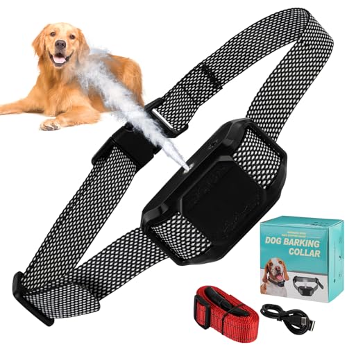 SUPERNIGHT - Collar antiladridos en aerosol para ladridos de perro con citronela, dispositivo de entrenamiento para perros ladridos, sin golpes, seguro, recargable con 2 correas ajustables