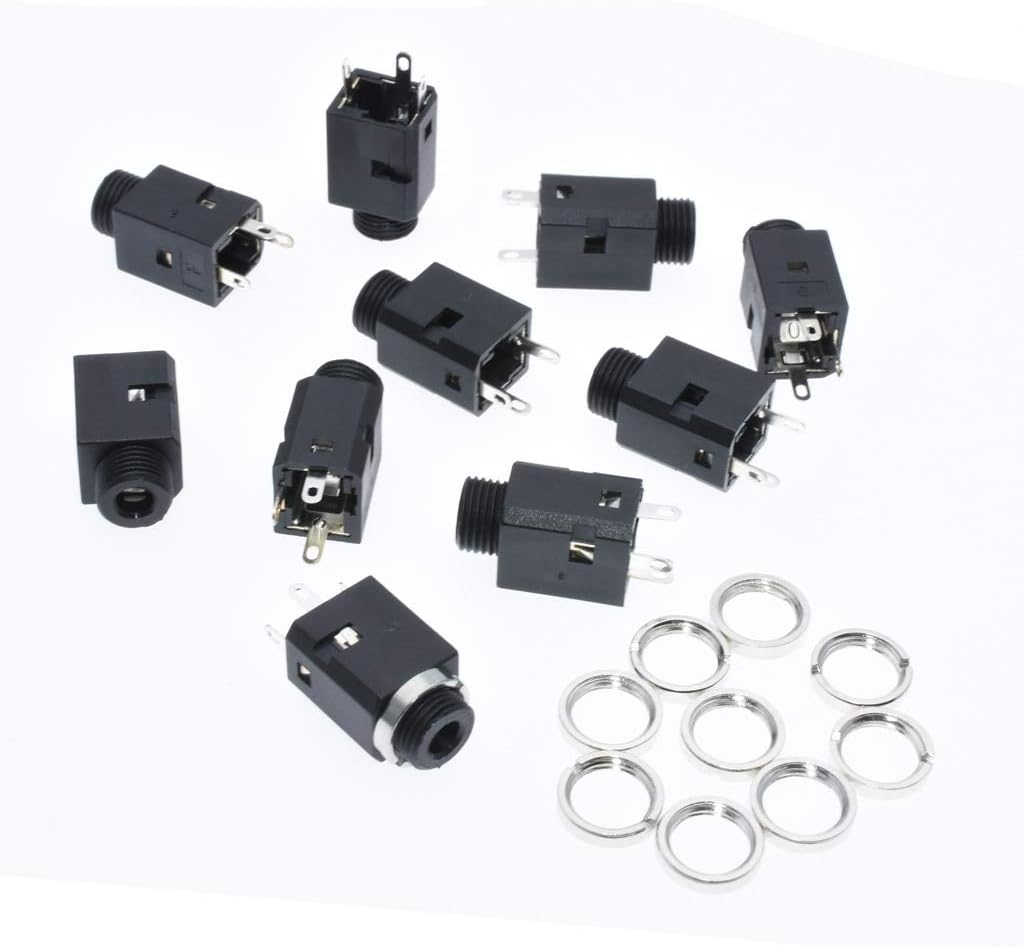 Davitu Electrical Equipments Supplies - 100PCS/Lot PJ-341 3.5MM Audio/video Female Socket/Jack Connector vertical 3Pin/4Pin with nut - (Color: 4Pin)