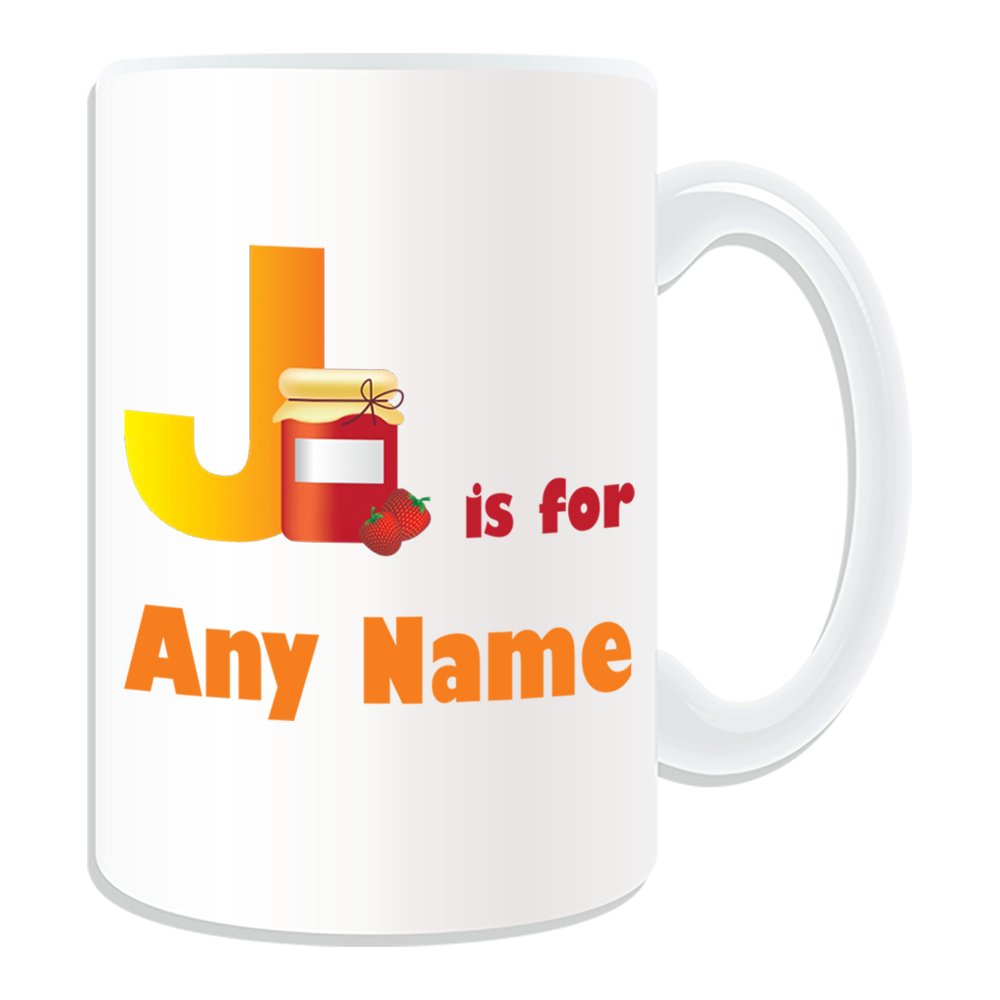 Tazza Personalizzata Lettera J | Regalo Con Nome O Messaggio | Ceramica Grande 115 Mm | Unigift