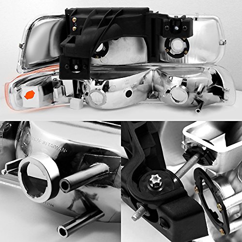 AKKON - For 00-06 Chevy Suburban | 99-02 Silverado | Tahoe Clear Headlights With Corner Bumper Lights Replacement Pair Set