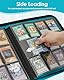 Lictin Sammelkarten Album, 12 Fächer Sammelkarten Hüllen, 576 Pockets Sammelalbum Karten, Sammelkarten Box mit Seitenöffnung, Karten Sammelmappe für Spielkarten zum sammeln und tauschen Seeblau
