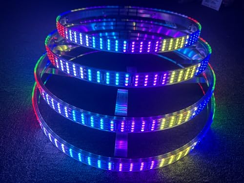 SDO Quad Row 15.5’‘ RGB Dream Chaser Color Chasing Multiple LED Wheel Light Million Colors Shift Rim Lights w/Turn Signal,Brake,Lock Function Bluetooth/Remote Ctrl Relay Protect