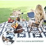 RVGUARD Outdoor Rugs, Reversible Patio Mat 9 x 18 ft, Black & White - Image 3