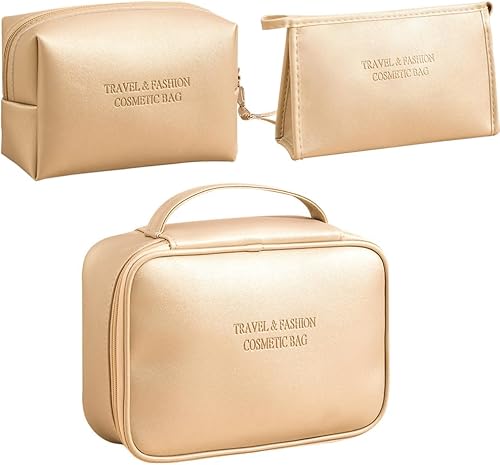 Uorbeay Bolsa de maquillaje 3 unids impermeable bolsa de cosméticos portátil viaje bolsa de cosméticos multifunción organizador bolsa de