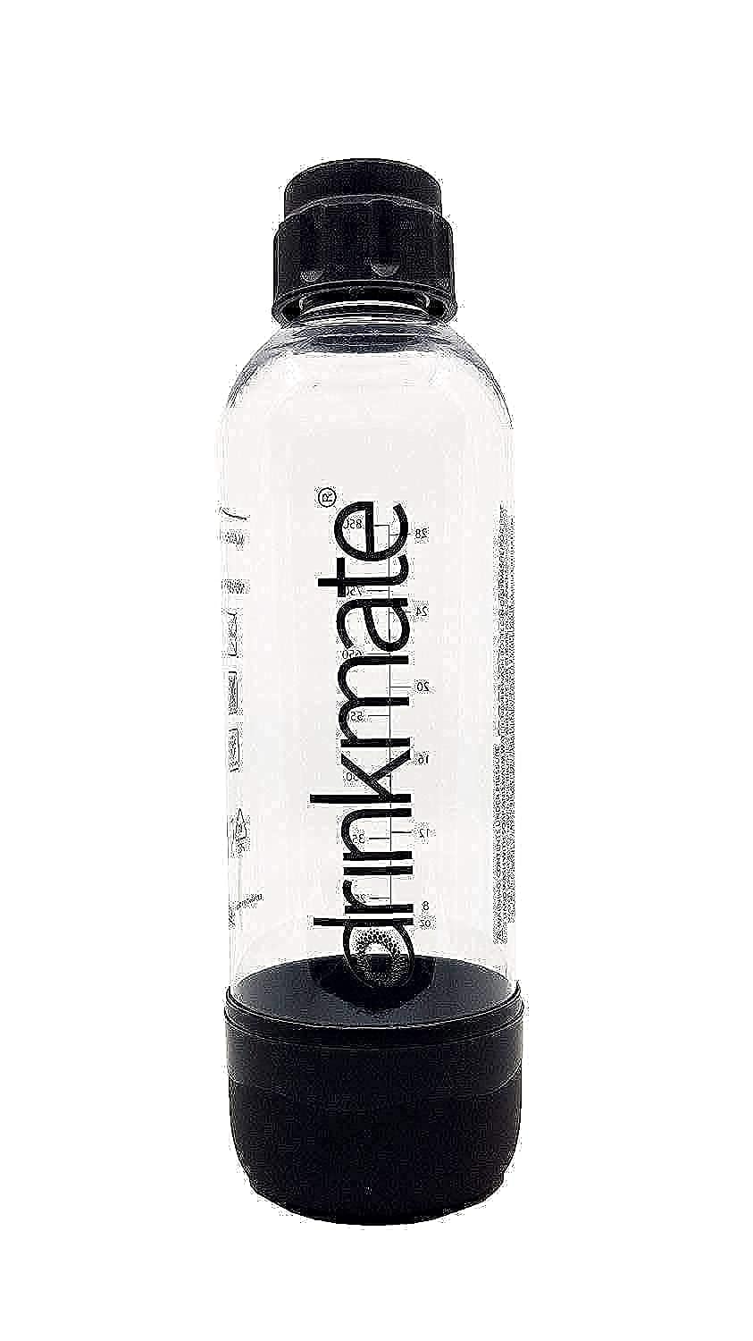 Bottle for Use with Drink Mate Home Soda Maker (Black,1L)